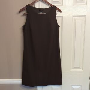 New York & Company Elegant Brown Mini Dress Preppy Academia Office Work Wear